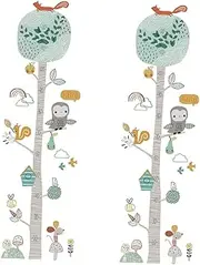 HAMPPLIES 1Set Height Chart Wall Sticker Self Adhesive Growth Measurement Decal for Nursery Bedroom Cartoon Design Removable