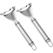 2Pcs Stainless Steel Corn Planer Household Corn Thresher-Siliver