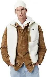 [Lacoste] Men's Essential Sherpa Vest Flour/Viennese
