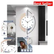 Modern Large Wall Clock with Silent Movement - Stylish Home Decor, 14x28.4in