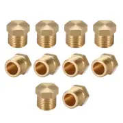 Brass Pipe Fitting, Cored Hex Head Plug 1/8"G Male Connector Coupling 10pcs