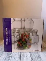 12 PACK Of 3 Oz Glass Jars With Snap Lids Comes With Labels