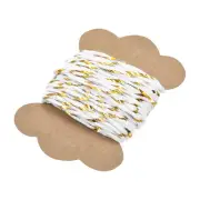 Thread Cord Macrame Cord Cotton Rope Braid String 6.2M/6 Yards White Golden