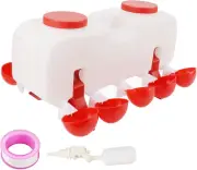 Chicken Waterer, 10L Large Capacity Chicken Water Feeder with 10 Water Cups, ...