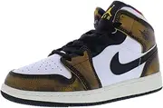 [Nike] Air Jordan 1 Mid, Men's Sneakers, Black/Taxi-white-sail, 6.5 US