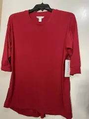 Athleta Women's Red Tranquility Over-Sized Top Long Sleeve Size M