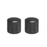 6mm Metal Potentiometer Knobs for Guitar Bass Volume Tone Black 2pcs