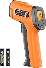 ThermoPro TP30 Orange Infrared Thermometer Gun, Laser Thermometer for Cooking, Oven, Griddle, Engine, HVAC, Laser Temperature Gun with Adjustable Emissivity & Max Measure -58°F ~1022°F (Not for Human)