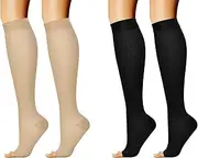 Women's open toe pressure socks multifunctional calf socks sleep elastic compression socks long tube