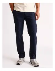 [Les Deux] Como Regular Cotton Suit Pants in Dark Navy