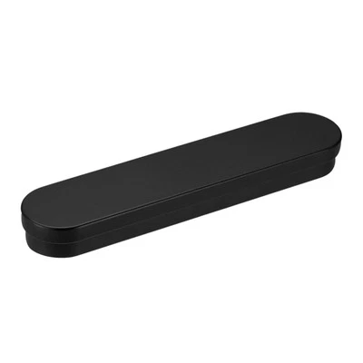 Metal Tin Box, 2pcs 6.89" x 1.5" x 0.79" Containers with Hinged Lids, Black