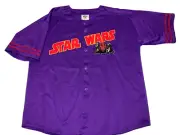 Rare! Vintage 1990s Darth Maul Star Wars Embroidered Purple Jersey Brand New! XL