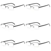 6 PK Mens Half Frame Reading Glasses Black Readers 1.00 1.50 2.00 2.50 3.00 4.00