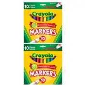 2x 10PK Crayola Classic Broadline Markers Colouring Drawing Art Pen Kids 3y+