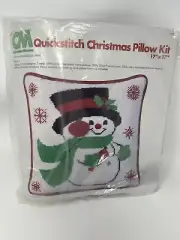 Vintage 1978 Columbia-Minerva Quickstitch Christmas Pillow Kit 17” X 17” NEW