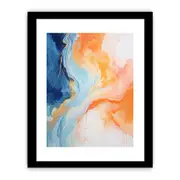 Abstract Framed Art Blue Orange Framed print Art Poster