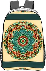 [DRTGEDS] Mandala Basics Transparent Backpack,Pvc Material With Ruinforced Shoulder Straps,Clear Bag For Adult