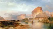Cliffs of Green River Painting by Thomas Moran Reproduction