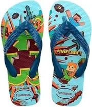 [havaianas] Men's Kids Minecraft White Blue Comfy Flip-Flop