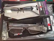 Foster Grant IRONMAN IM1001 +1.25 Men's Reading Glasses Gunmetal 2 Pair