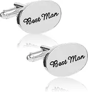 [Cozevdnt] Personalised Cufflinks For Men, 1pcs Mens Shirt Cufflinks Round Cuff With Box Groom Wedding Favours Accessories, One Size, Zinc, No Gemstone