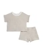 Bloomie's Baby Boys' Striped Waffle Knit Top & Shorts Set, Baby - Exclusive