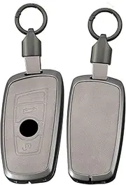 ontto Metal Leather Key Fob Cover Fit for BMW F20 F30 G20 F31 F34 F10 G30 F11 X3 F25 X4 I3 M3 M4 1 2 3 4 5 6 7 Series Smart Key Shell case keyring Key holder keychain accessories