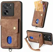 Compatible with Oppo A96 4G Wallet Cover,Compatible with Realme 9i 4G Card Holder [PC+TPU+PU] 3 in 1 Kickstand Phone Case Brown