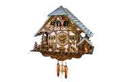 cuckoo clock Black Forest big farm house style moving wood chopper music quartz
