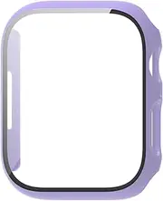 Hard Case Compatible with Apple Watch Series 7/8/9 45MM with Tempered Glass Screen Protector, Ultra-Thin Shockproof Protective Cover for iWatch Series Light Purple