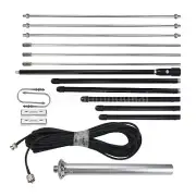 1/4 Wavelength GP2 Antenna + 15m Feeder 100W 87-108MHz for FM Transmitter Radio