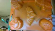 2 Jello Jiggler Molds Shots Ice Cube Molds Cat Bat Witch Ghost Pumpkin Halloween