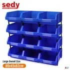 12Pcs Storage Bin Garage Rack Part Nuts Bolts Tool Organizer Workshop Heavy Duty
