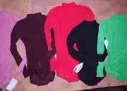 Mock Turtleneck Long Sleeve Snap Crotch Leotard child/ladies Pullover style