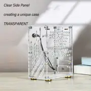 Mini ITX Case 4.3L Clear Acrylic Panel 360° Cooling Cushioning Foot Pads Min ECA