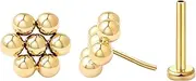 [FANSING] Beaded Flower Flat Back Earring for Helix Cartilage Conch Tragus Threadless Push Pin Labret Stud