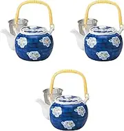 Set of 3, Dami Floor Plan Flower No. 6 Earthenware Pot, 7.7 x 5.7 x 4.7 inches (19.5 x 14.5 x 12 cm), 1070cc | Setomonohonpo, Made in China