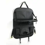 1PC Foldable Car Back Seat Organiser Leather Storage Bag Table Tray Cup Holder