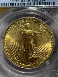 在飛比找Yahoo!奇摩拍賣優惠-1910年丹佛造幣廠的雙鷹金幣，鑄量比其他年份少很多 僅42