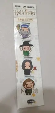 Set of 4 Magnetic Harry Potter Chibi Professors Page Clips Bookmarks Multicolor