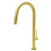 Brushed Gold Round Pull Out 2 Modes Spray Spout Kitchen Sink Tap Laundry Mixer