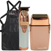 BaBylissPro ROSEFX+ Cordless Trimmer FX787NRG + Double Foil Shaver FXFS2 + Apron