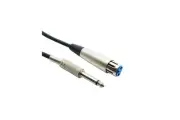 Audio Cable XLR3 Female to 1/4" TS Mono Male, Unbalanced Audio, Nickel Plated,