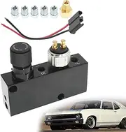 SEBLAFF Black Adjustable Proportioning Valve & Distribution Block Brake with Brake Fittings Replacement for 3/16 Brake Line, Brake Light Switch and Wiring Pigtail