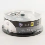 HP BD-R 25 Pack , 6X speed , 25GB Blu-Ray Blank Discs with Spindle NEW SEALED