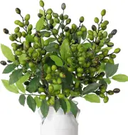 5 Pack Artificial Olive Branches with Fruits for Vase & Wedding Decor