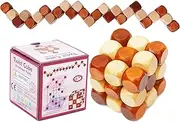 Wooden Twist Cube IQ Puzzle - Wooden Brain Teaser - Brain Teaser Puzzle for Children Teenager Adults - Mens Gift Sets-Gift Sets for Him-Gifts for Men Who Have Everything