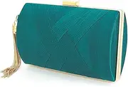 [Bohend] Fashion Clutch Bag Tassels Handbag Daily Use Wedding Clubs Clutches for Women (Blue), blue