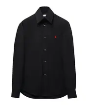 Alexander McQueen Long Sleeved Skull Embroidered Shirt SHIRTS INCH15,SHIRTS INCH16.5,SHIRTS INCH16,SHIRTS INCH15.75,SHIRTS INCH17,SHIRTS INCH15.5 black