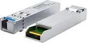 2 Pack 1.25Gbps Single-Mode LC Module SFP Bi-Directional Transceiver, 20km Reach,1310nm TX / 1550nm RX,1550nm TX / 1310nm RX,DDM Support,0°C to +70°C